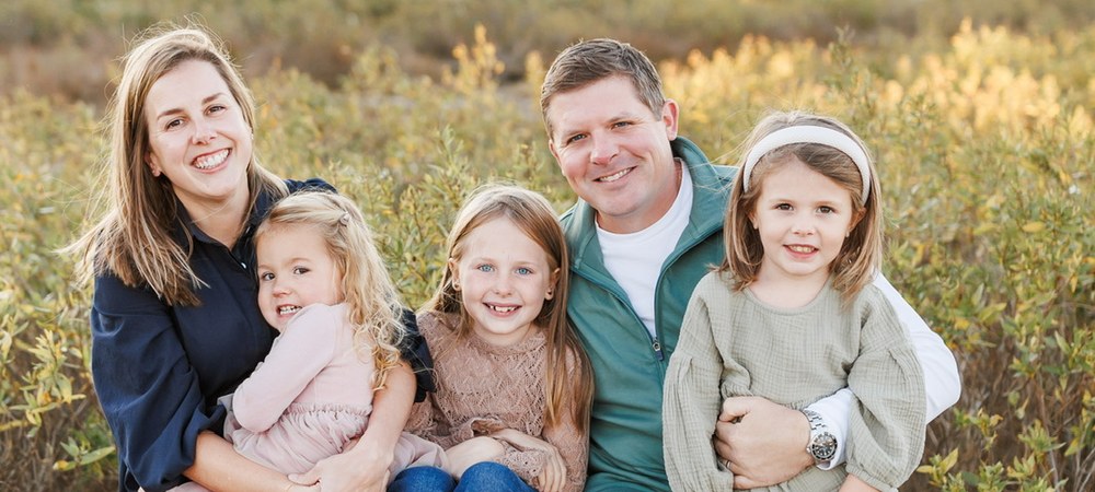 John Edwards with his wife Brittany and daughters Amelia, Sloan, and Nora